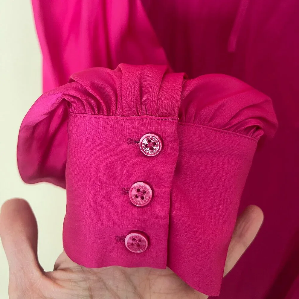 Zadig & Voltaire Ruins Satin Dress, high lowPink, Size Small EUC - Picture 12 of 14